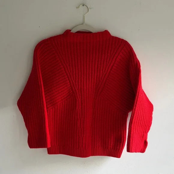 Equipment Vibrant Red Cowl Neck Sweater - Picture 4 of 11